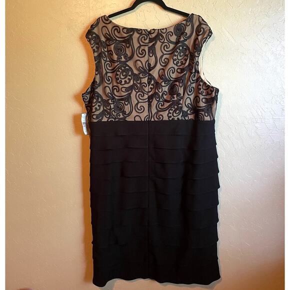 Jessica Howard NWT Black Embellished Lace Tiered Cocktail Dress - Size 22W - Picture 13 of 14